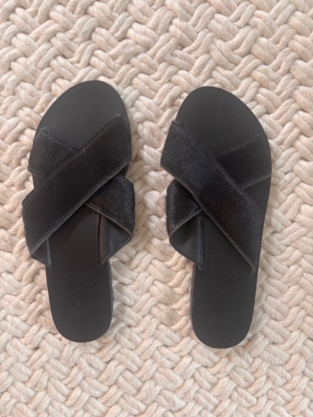 Ancient Greek Black Mohair Sandals